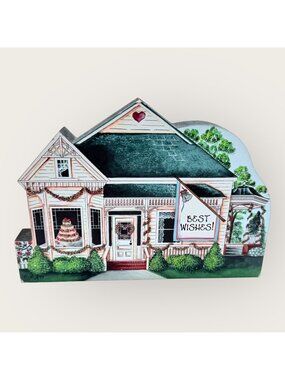 Brandywine Woodcrafts 1997 Wooden House Decor Best Wishes Wedding Party
